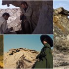 El tablero desprendido (foto: Rutas por Almería) junto a fotogramas de El Bueno, El Feo y El Malo, 800 Balas y Delirios de Grandeza.