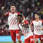 Pozo con Appiah en el Almería-Tenerife.