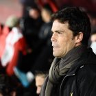 Rubi en el banquillo del Estadio de los Juegos Mediterráneos.