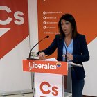 Marta Bosquet, esta mañana en la sede de Cs.