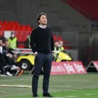 Rubi concentrado en la segunda mitad del encuentro con el Sporting.