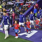 Valladolid y Real Sociedad B saliendo anoche a Zorrilla.