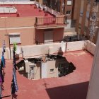 Vista aérea del techo que se ha desplomado