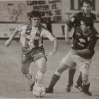 Cervián en el primer partido como UD en Segunda ante el filial del Málaga.