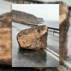 Detalle de uno de los últimos desprendimientos en la carretera.