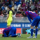 Decepción en el Eibar después de perder en semifinales del Play Off frente al Girona.