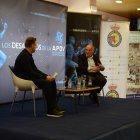 Javier Tebas en los desayunos con la prensa de Valladolid.