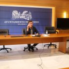 Francisco Góngora, alcalde de El Ejido durante la videoconferencia.