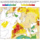 Mapa que refleja la temperatura del aire en la jornada de este domingo, la primera de esta ola de calor.