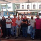 Taxistas en la concentración sobre la modificación de las tarifas