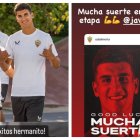 Los mensajes de Robertone y Curro Sánchez en sus perfiles de Instagram.