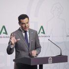 Juanma Moreno, este mediodía en San Telmo.