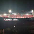 Así está el Power Horse Stadium este lunes por la noche.