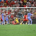 Momento del gol de Lucas Vázquez, el 1-1 del Real Madrid.