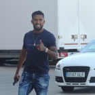 Dyego Sousa llegando al Estadio, donde espera triunfar en Primera.