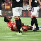 Dyego Sousa lamentándose en el partido contra Osasuna.