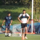 Iván Martos en el campo Anexo del Estadio de los Juegos Mediterráneos.