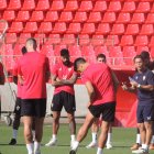 Rubi en la charla de este lunes en la hierba.