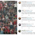La afición del Almería, aplaudida en el Villamarín y también en redes sociales.