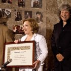 Lola Benavides, durante el homenaje que recibió al dejar la presidencia de El Taranto en 2010.