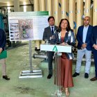 La consejera de Agricultura, Carmen Crespo, en su intervención desde la EDAR de El Ejido.