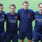 Melero, Rubi, Vilanova y Torras, cuerpo técnico del Barça en verano de 2013.