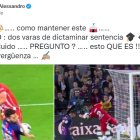 Uno de los tuis del argentino durante el Barça-Almería.