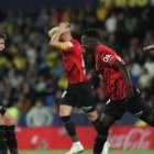 Los jugadores del Real Mallorca celebran uno de los goles en Valencia.