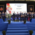 La corporación provincial de Almería y Carlos Herrera, Joaquín Fernández, Andrés Soler Guirao, el general Marín Elvira y el coronel Gomariz.
