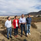 Juan Antonio Lorenzo, José Luis Sánchez Teruel, Adriana Valverde y Antonio Ruano, este martes en las Salinas.