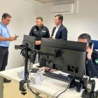 El alcalde de El Ejido, Francisco Góngora, en su visita la futura sala de control.