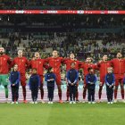 El once de Serbia antes de debutar en el Mundial contra Brasil.