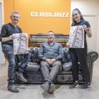 Luis Serrano, director de EISO; Pablo Mazuecos, presidente Fundación Indaliana para la Música y las Artes, y Eva Lorenzo, coordinadora de Clasijazz