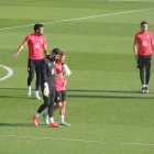 Pozo con Pacheco en un gesto de complicidad.