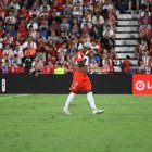 Ramazani en el partido ante el Real Madrid en el Estadio de los Juegos Mediterráneos.