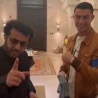 Captura del vídeo en el que aparece Turki y Cristiano Ronaldo.