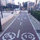 Carril bici en La Rambla.
