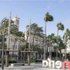 Imagen de una jornada de viento en la Rambla