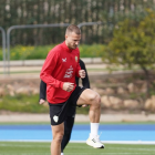 Calentando motores para el partido del viernes contra el Espanyol.