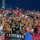 Afición del Almería en el Estadio de los Juegos Mediterráneos.