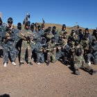 Los jugadores del Almería jugando a la guerra.