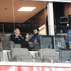 Turki con Florentino Pérez el día del Almería-Real Madrid.