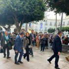 La Reina Sofía, este jueves en la Plaza Vieja de Almería.