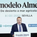 Pedro Manuel de la Cruz, director de La Voz de Almería, durante su intervención en Casa Guardiola (Sevilla). Foto: DiegoLobato