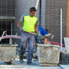 Imagen de archivo de trabajadores de la construcción.