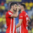 Melero celebra su gol en Valencia al Villarreal.
