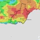 Riesgo de incendios en Almería este lunes. Foto captura de la Aemet.