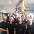 Equipo casi al completo de Cocinarte, en la calle Lentisco de Cortijo Grande.
