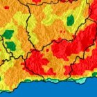 Previsión del riesgo de incendios forestales este martes.