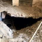 Último derrumbe sufrido por el palacio, con la caída del techo de la histórica bodega.